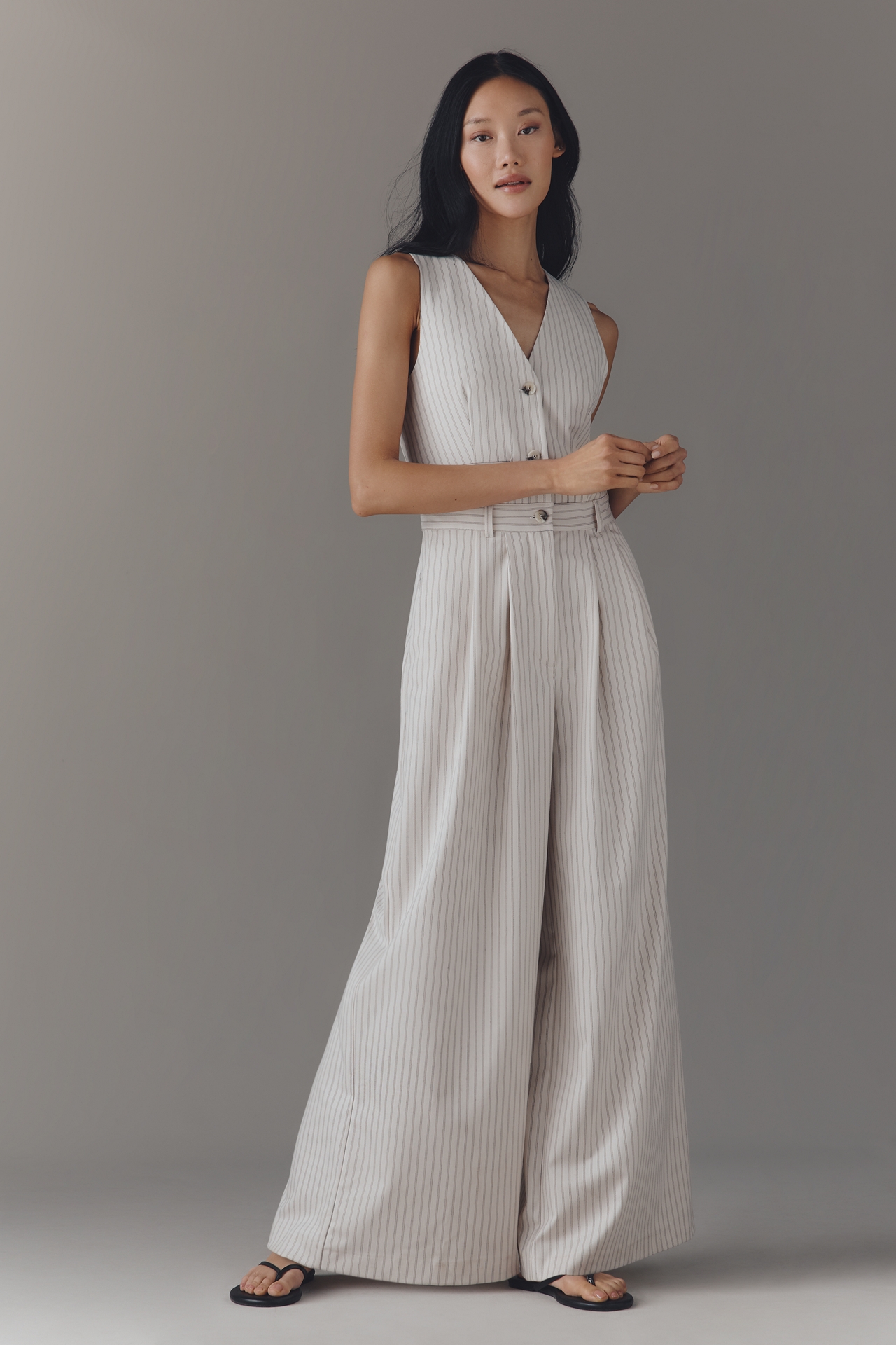 The Avery Wide-Leg Pleated Jumpsuit by Maeve