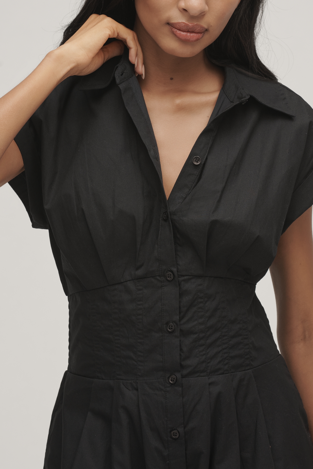 By Anthropologie Pleated Shirting Wide-Leg Jumpsuit