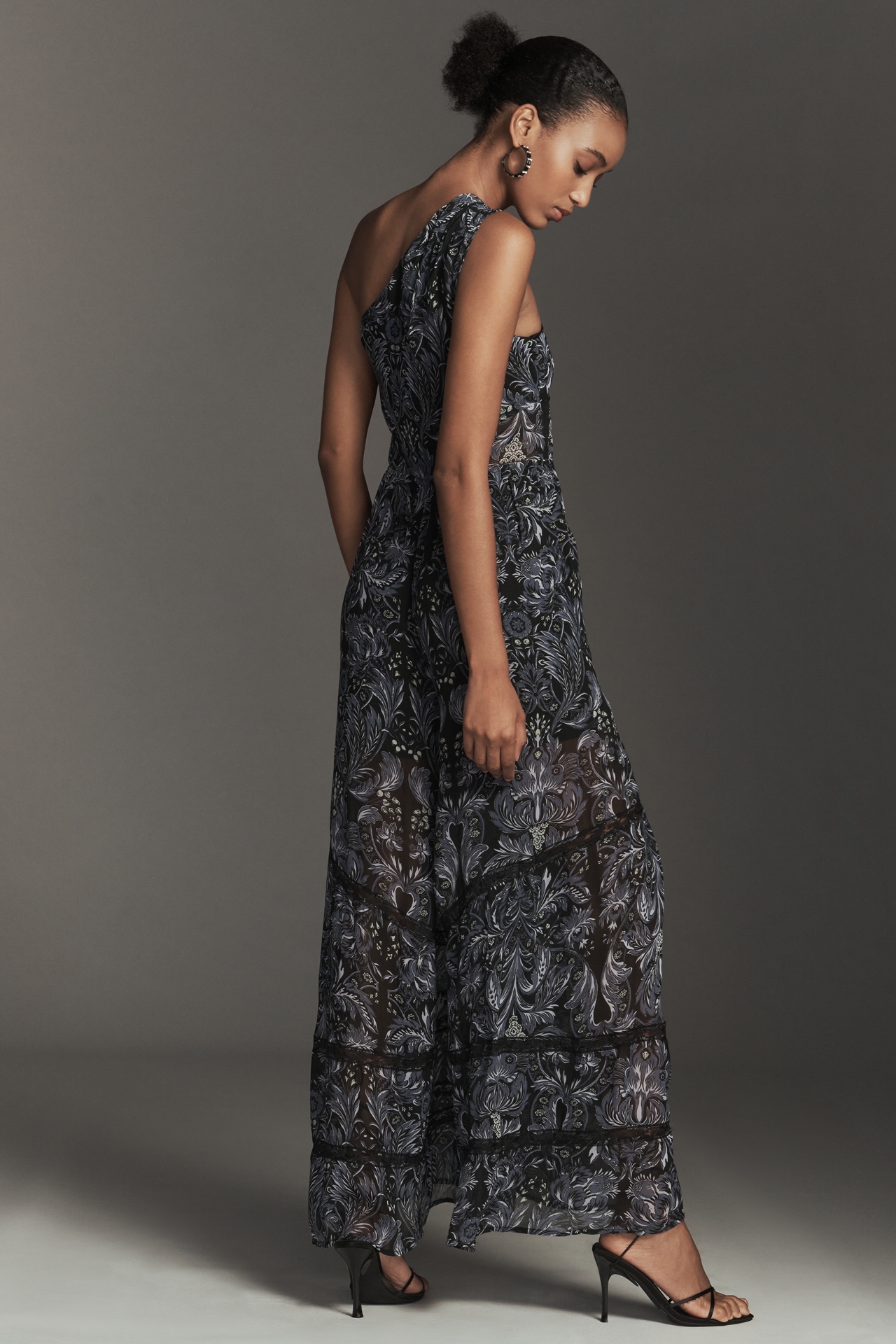 By Anthropologie One-Shoulder Printed Jumpsuit