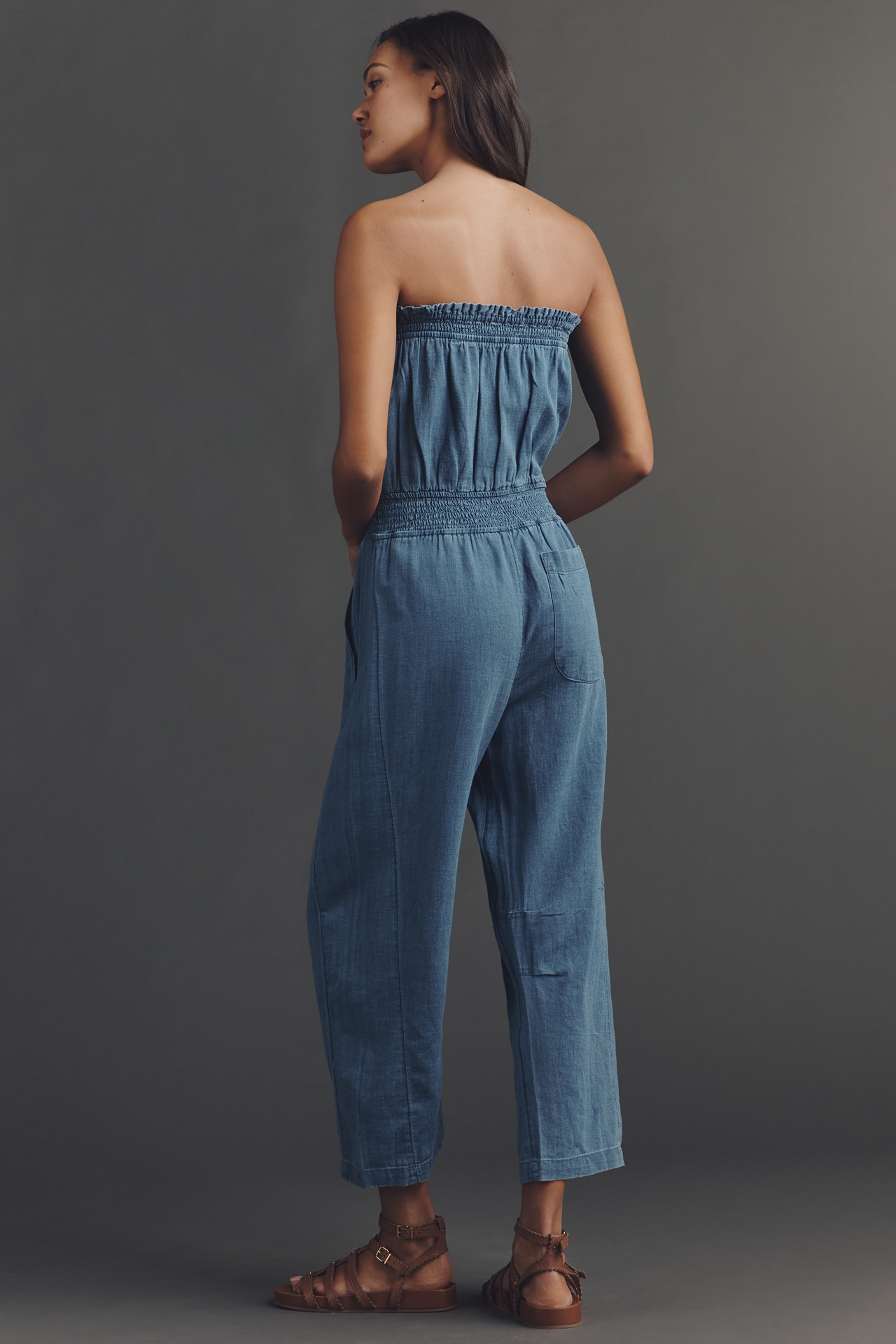 Reese 100% Cotton Strapless Jumpsuit