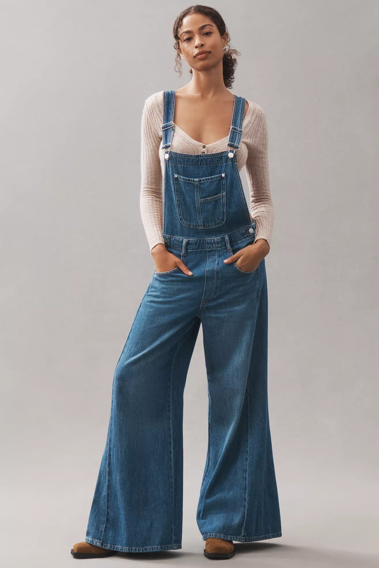 Pilcro Adi Denim Flare Overalls