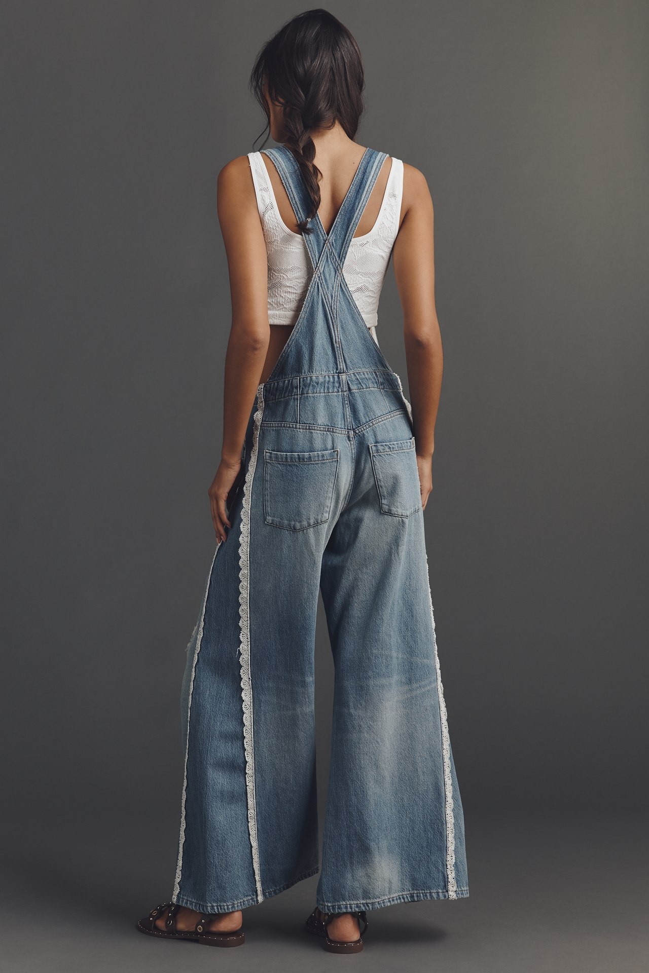 The Adi Lace-Trim Overalls by Pilcro