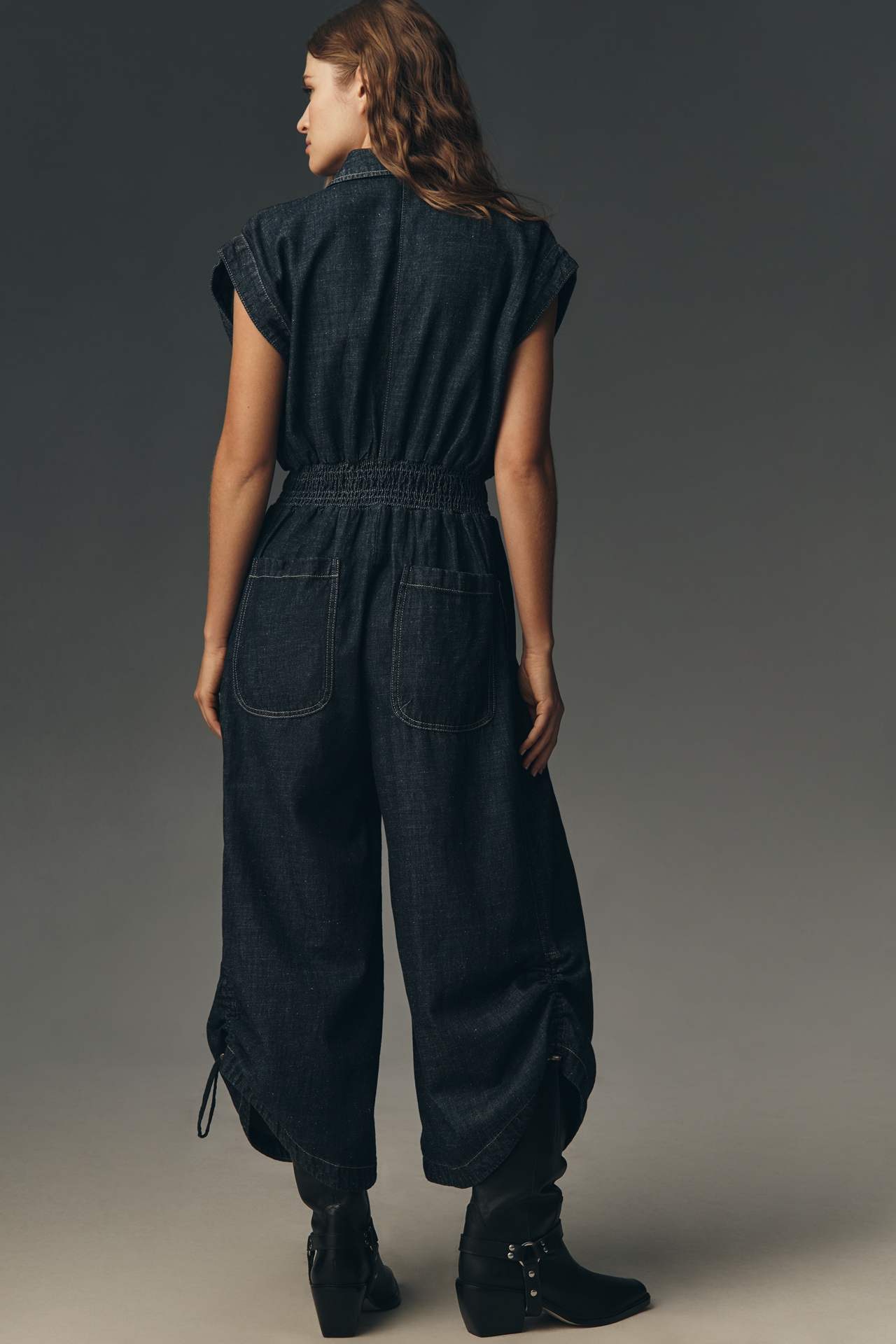 By Anthropologie Denim Balloon Jumpsuit