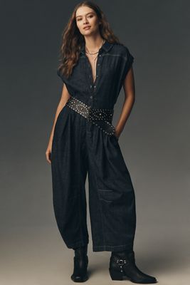 By Anthropologie Denim Balloon Jumpsuit