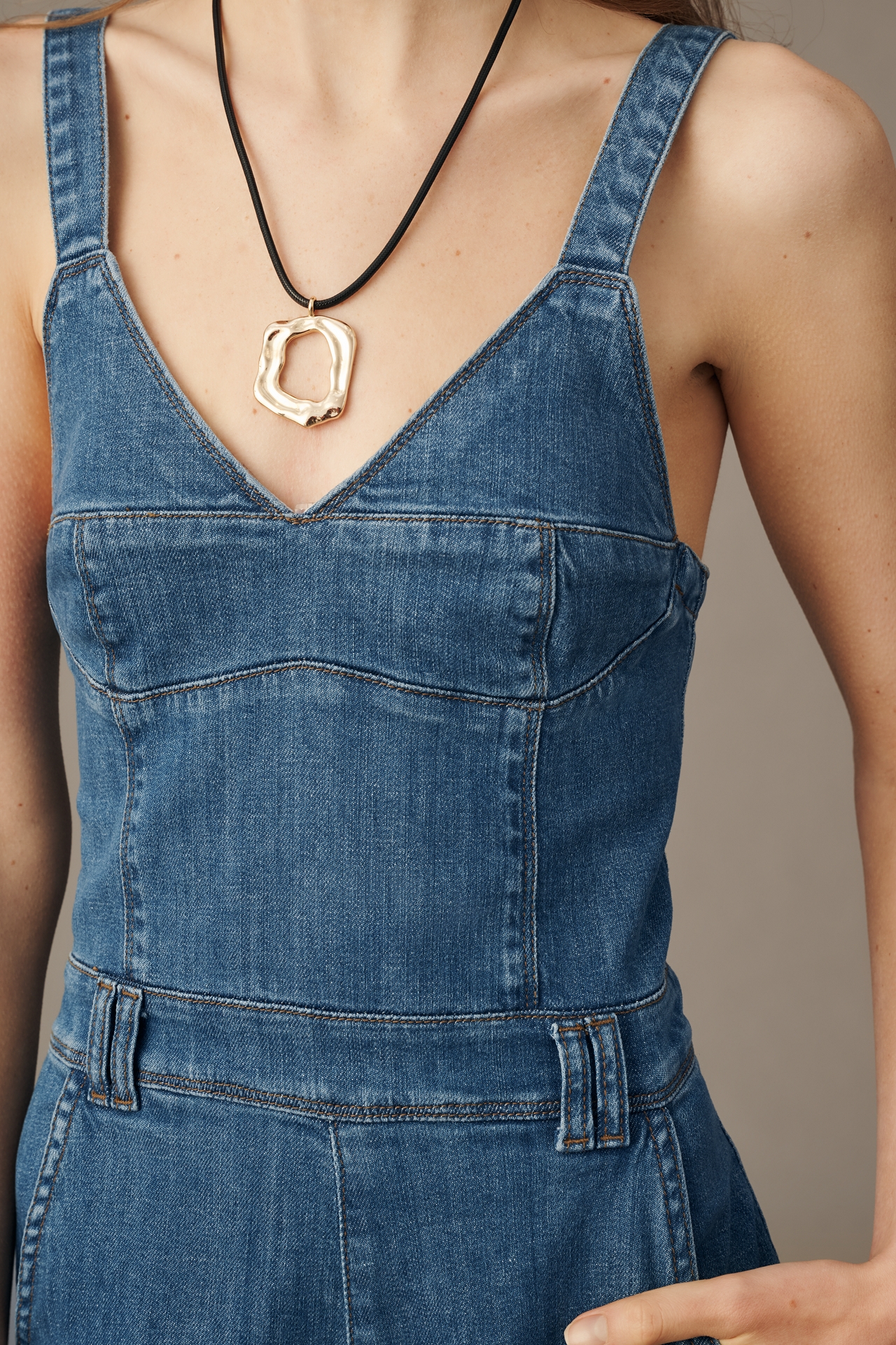 Pilcro Culotte Denim Jumpsuit
