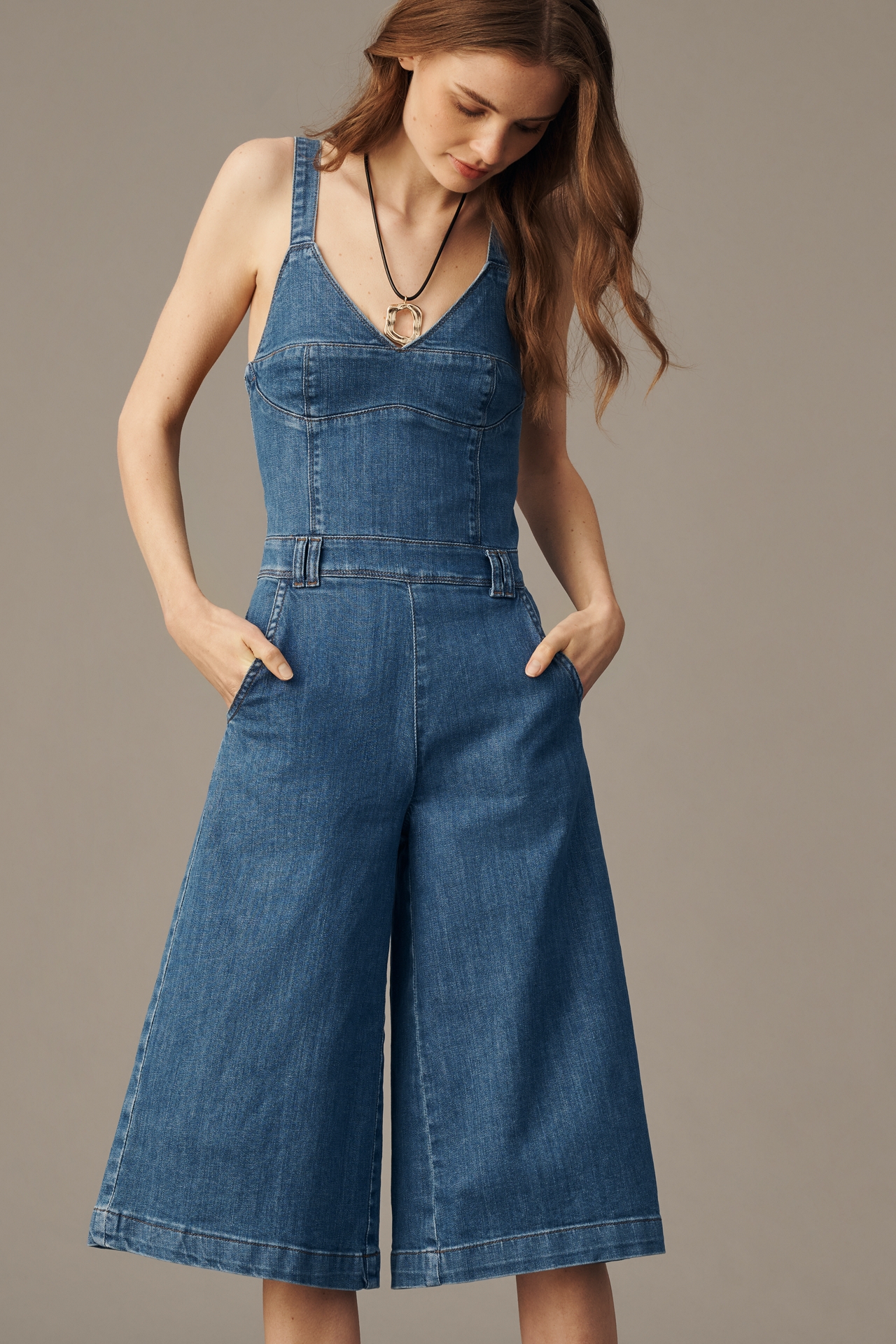 Pilcro Culotte Denim Jumpsuit