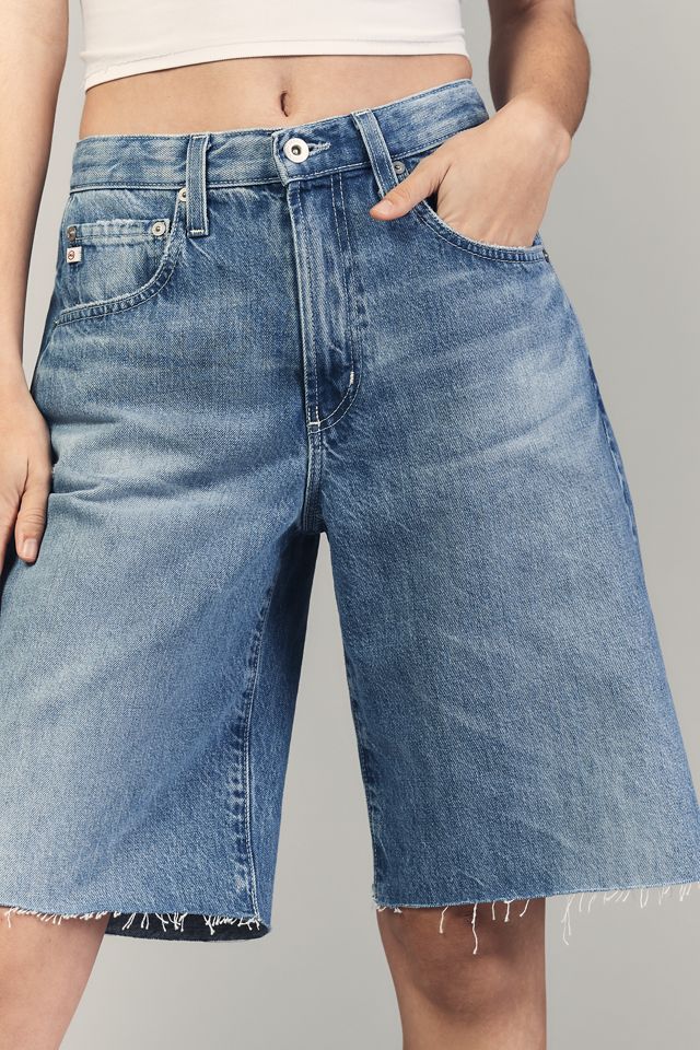 AG Hattie High-Rise Denim Bermuda Shorts #1