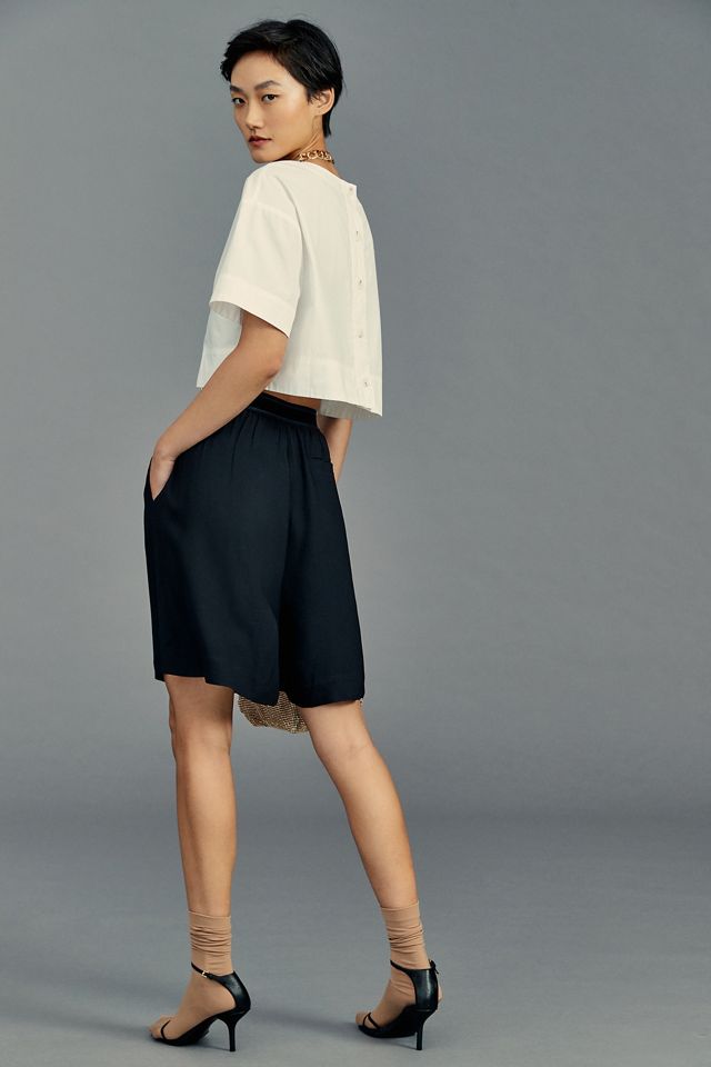 Tiny Ikebana Pleated Wide-Leg Shorts #2