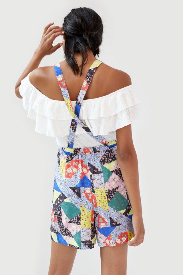 Corey Lynn Calter Floral Patchwork Short Overalls #2