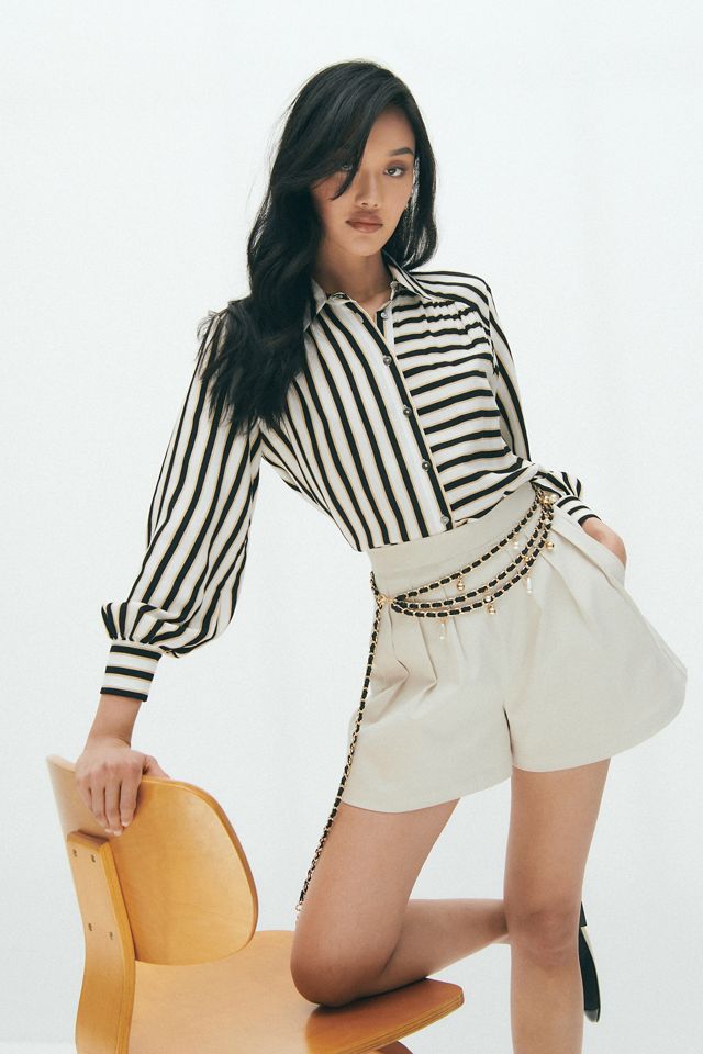 Corey Lynn Calter Pleated A-Line Shorts | Anthropologie