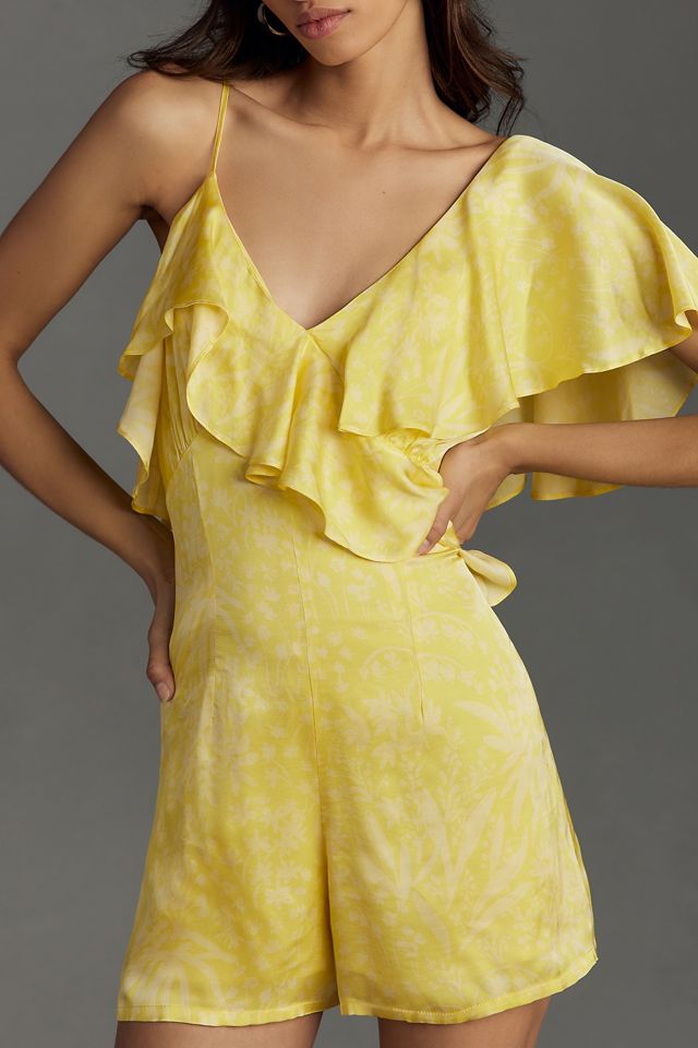 Corey Lynn Calter One-Shoulder Ruffle Romper | Anthropologie