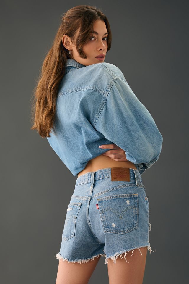 Levi's 501 Original Ripped Cutoff Denim Shorts