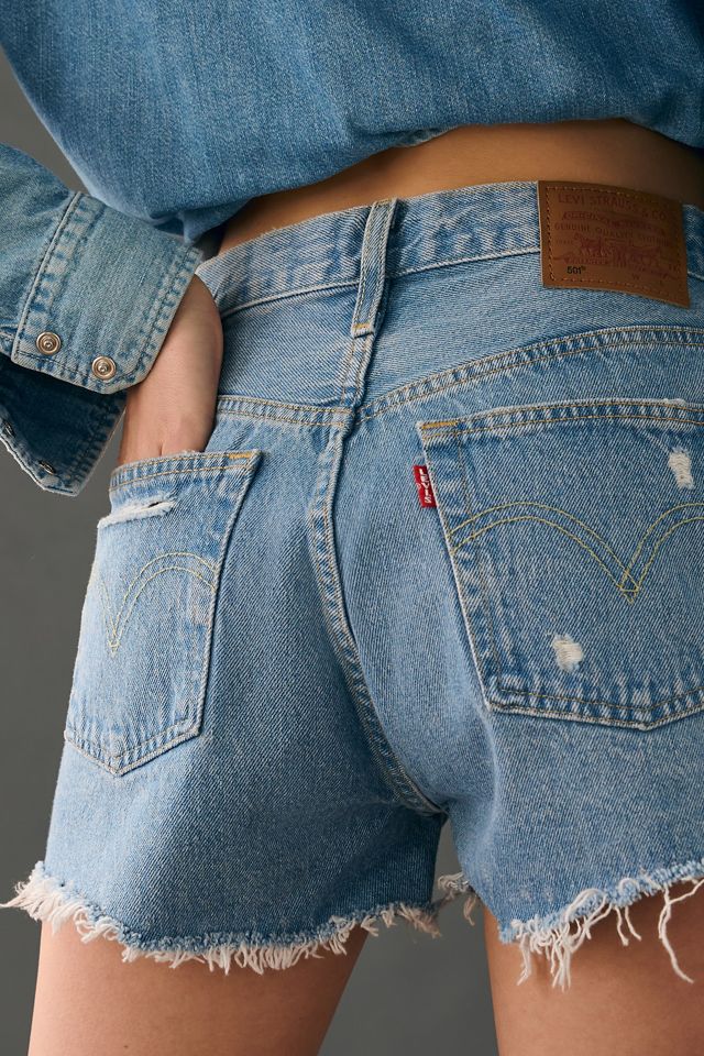 Levi's 501 Original Ripped Cutoff Denim Shorts
