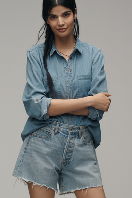PAIGE ARCHIE HIGH-RISE DENIM CUT-OFF SHORTS 