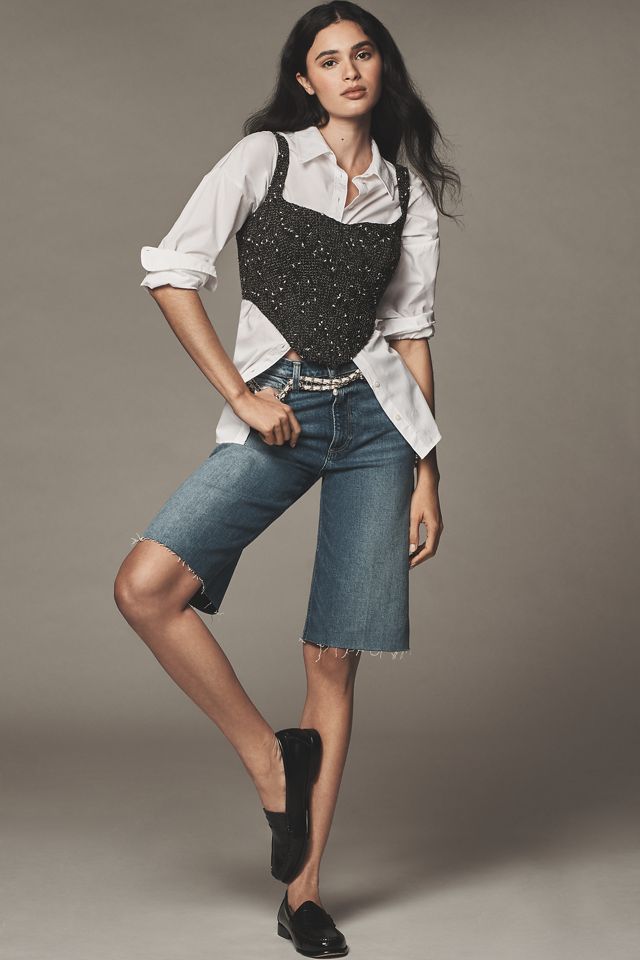 PAIGE Cadee High-Rise Denim Bermuda Shorts #2