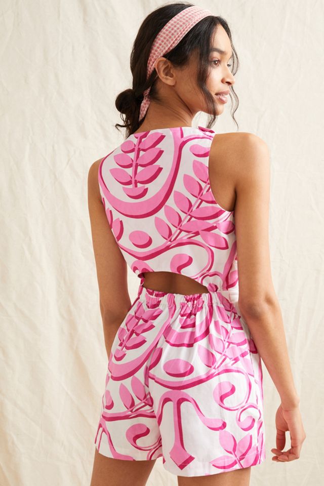 Pleated Cut-Out Romper #1