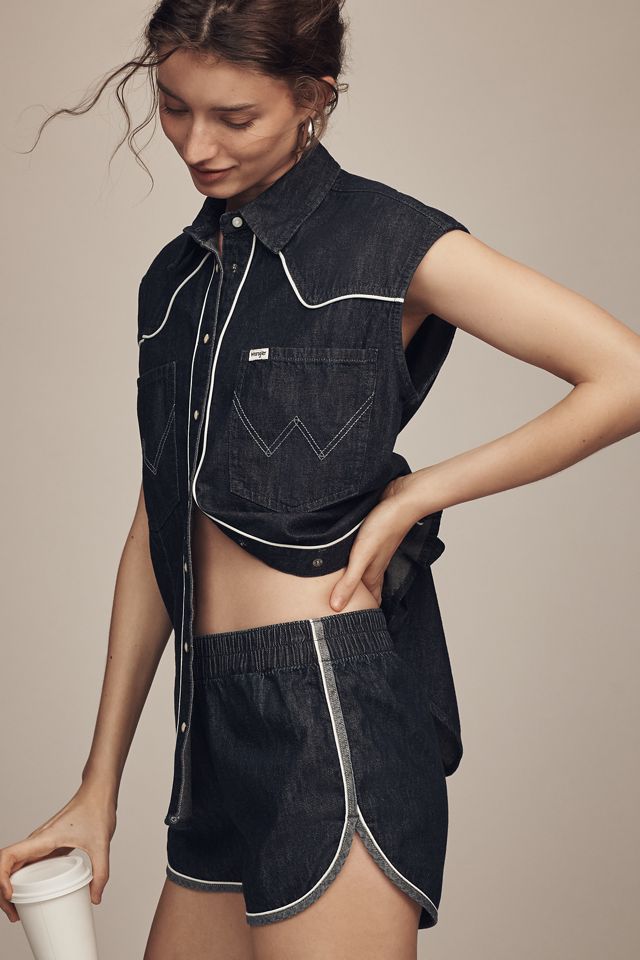 Wrangler Mid-Rise Piped Dolphin Shorts #2