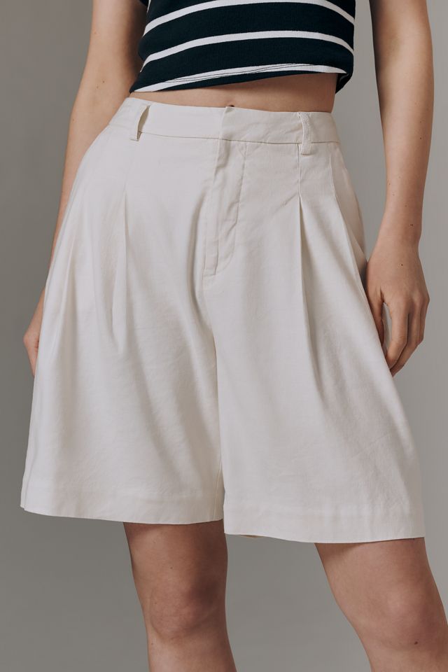 Avery European Linen Stretch Pleated Shorts #1
