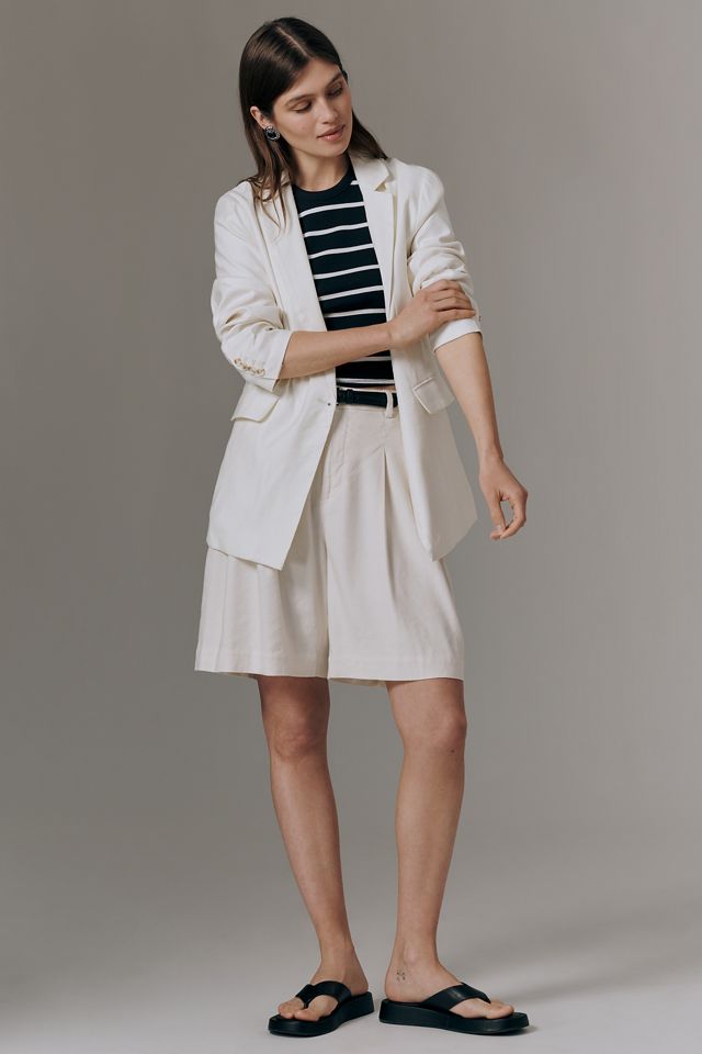 Avery European Linen Stretch Pleated Shorts #2