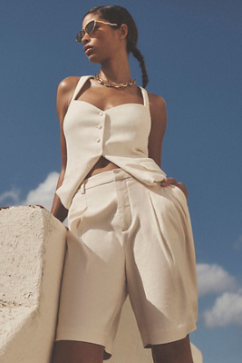 The Avery Pleated Trouser Shorts by Maeve