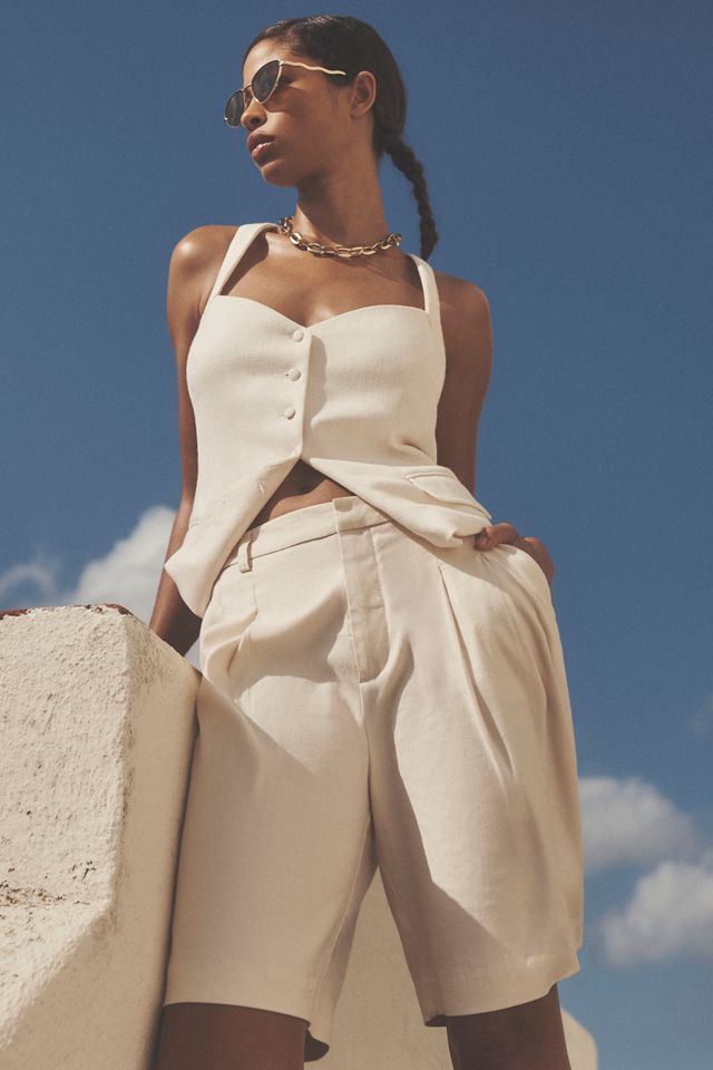 The Avery Pleated Trouser Shorts by Maeve #4