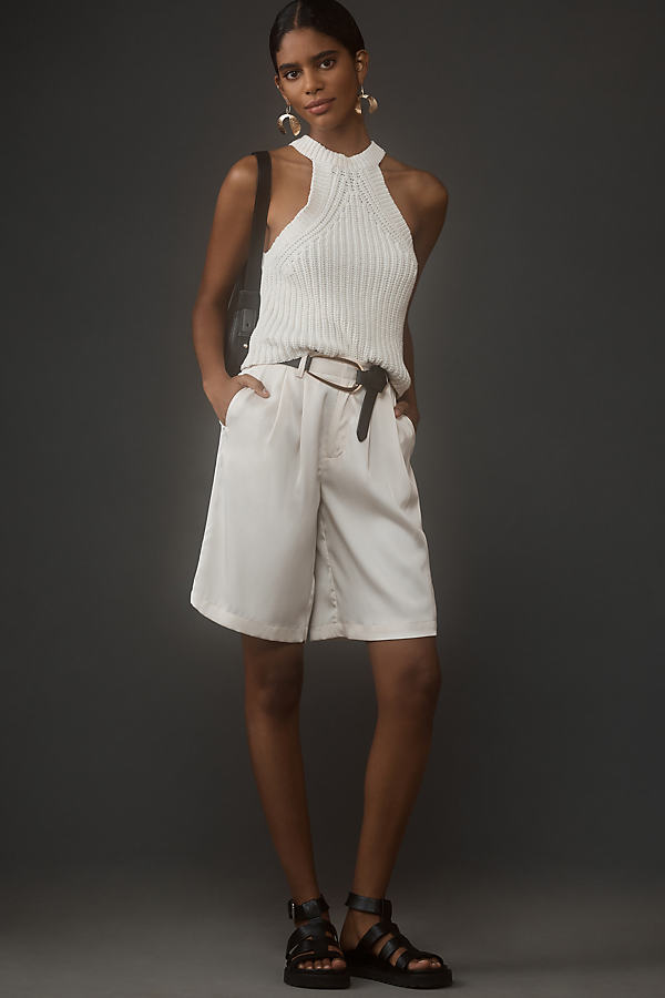 Shop Bishop + Young Silky Bermuda Shorts In White
