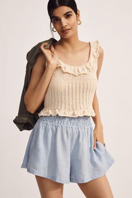 【BAON】Pesh Linen Pintuck Short Pants - Linen 55 By Anthropologie Linen Pintuck Shorts | Anthropologie