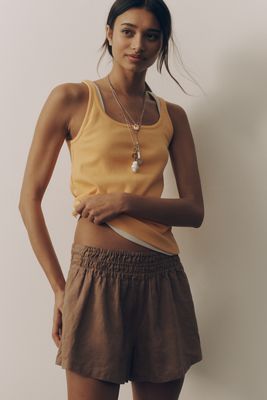 By Anthropologie Somerset 100% Linen Shorts
