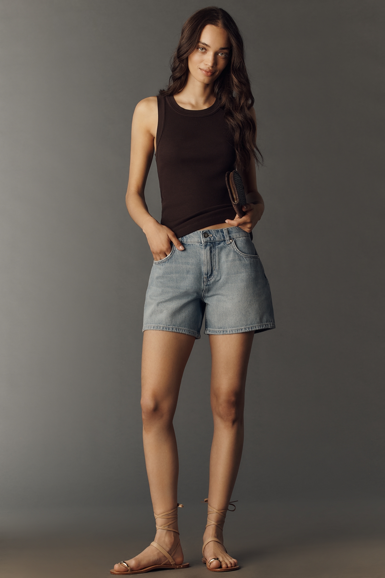 Pilcro Low-Slung Denim Shorts
