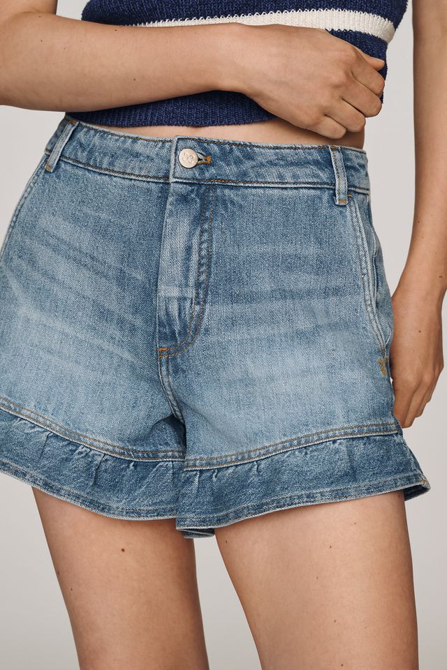 Maeve Ruffled Hem Denim Shorts #2