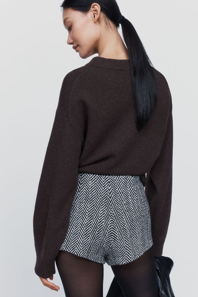 Naked Wardrobe Wool Blend Herringbone Shorts #2