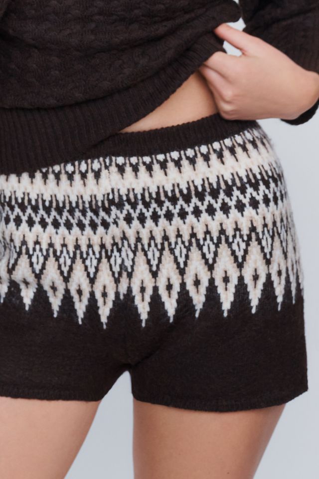 Naked Wardrobe Wool Blend Fair Isle Hot Pants #1