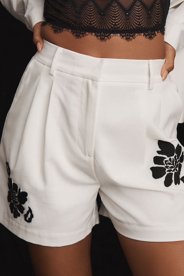 Dolan Left Coast Linen Blend Floral Embroidered Shorts #1