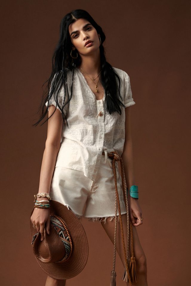 AGOLDE Parker Frayed Denim Shorts #8