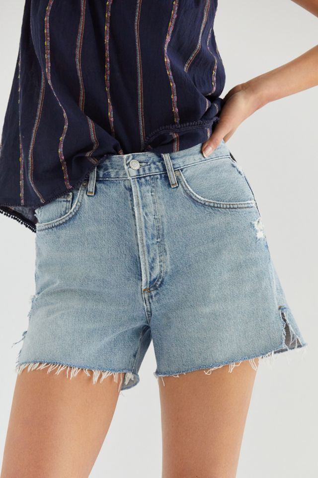 AGOLDE Ultra High-Rise Frayed Denim Shorts #3
