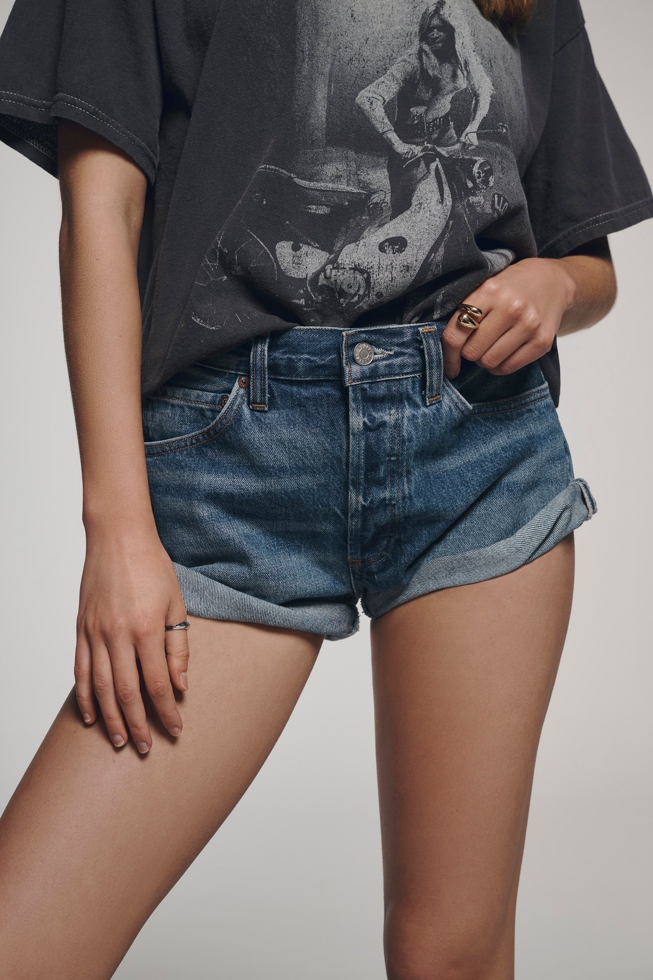 AGOLDE Parker Denim Fray Shorts