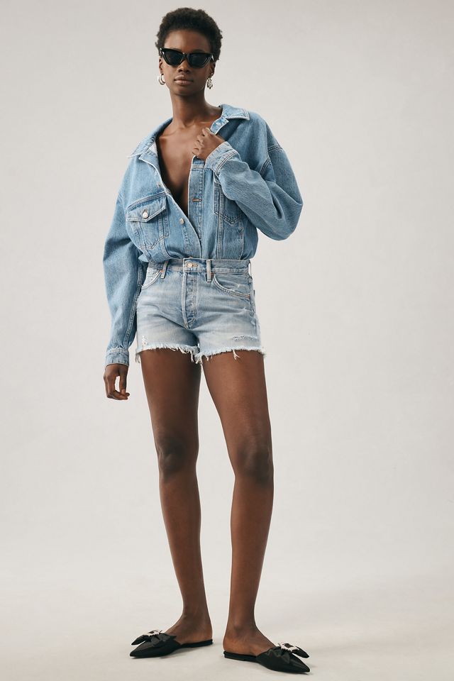 AGOLDE Parker Denim Fray Shorts #3
