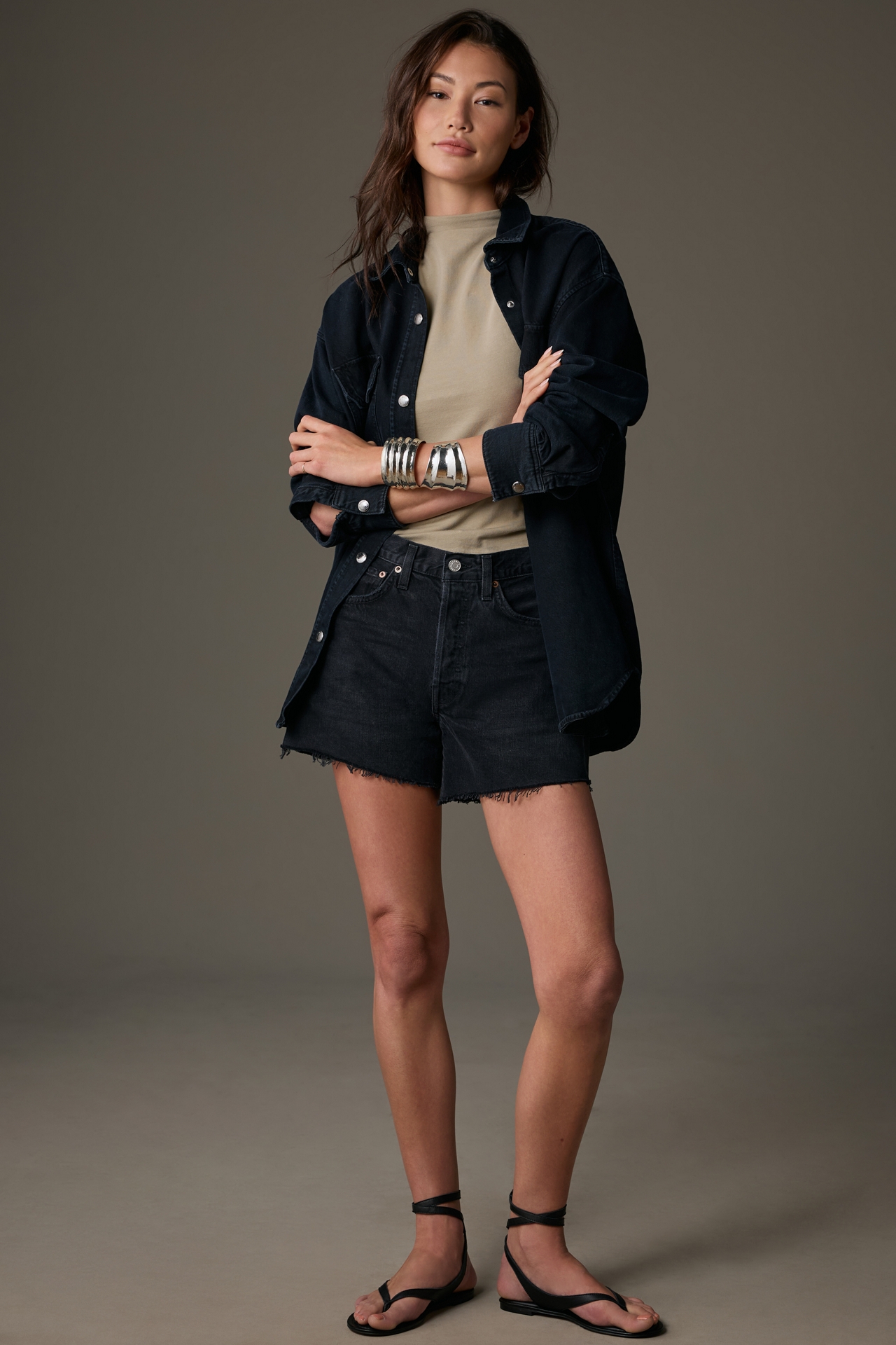AGOLDE Parker Denim Long Shorts