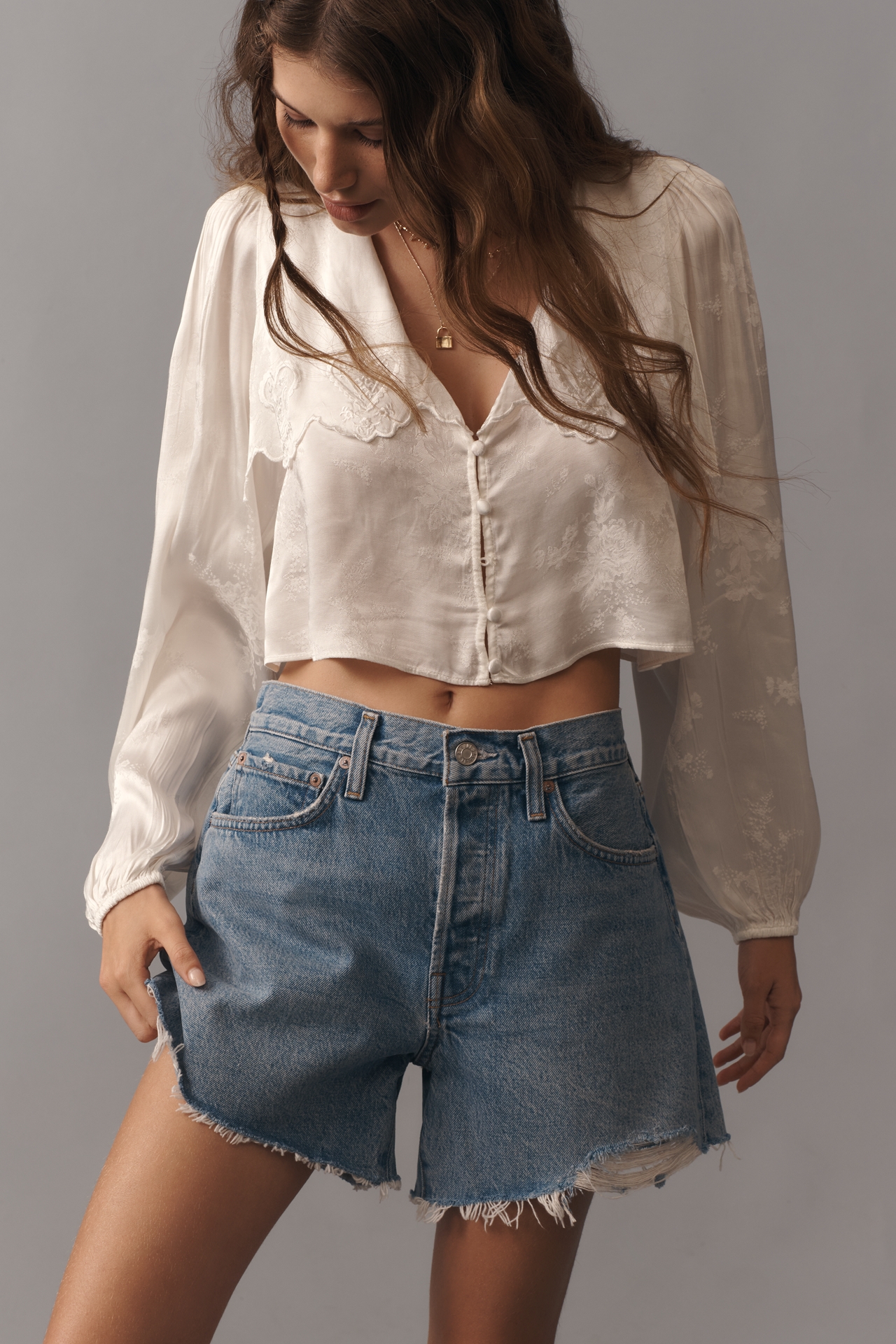 AGOLDE Parker Denim Long Shorts