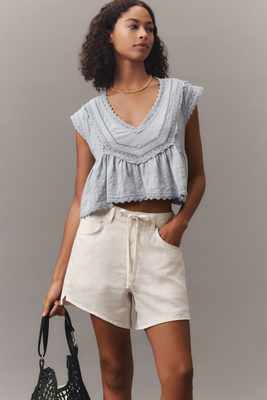 Shop Citizens Of Humanity Brynn Linen Drawstring Shorts