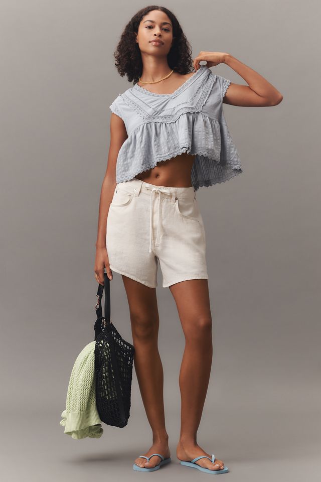 Citizens of Humanity Brynn Linen Drawstring Shorts | Anthropologie