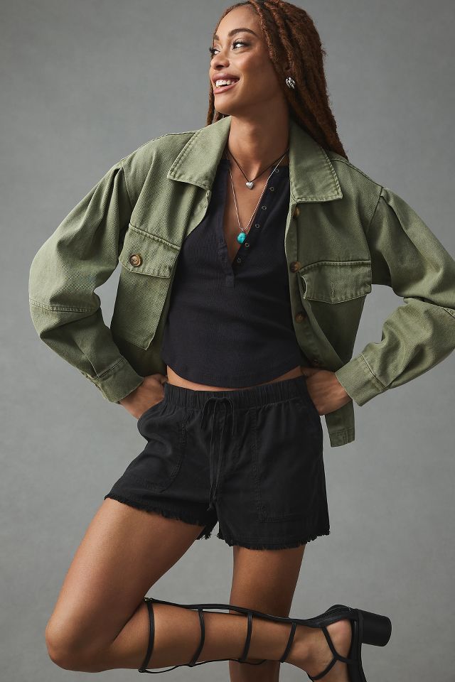 Bella Dahl Frayed Pocket Shorts Anthropologie