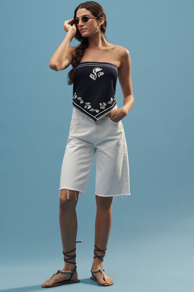 MOTHER The Maven Bermuda Fray Denim Shorts #2