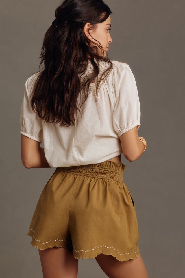 By Anthropologie Scallop-Hem Shorts | Anthropologie