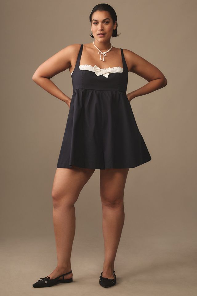 Lea Long Sleeved Bustier Romper Black