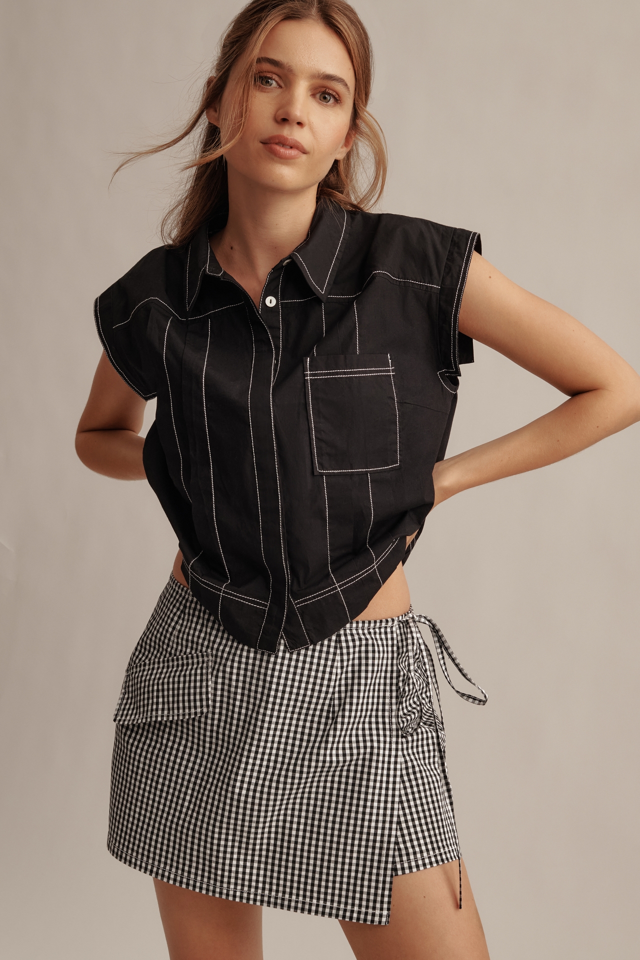 Maeve Gingham Apron Skort