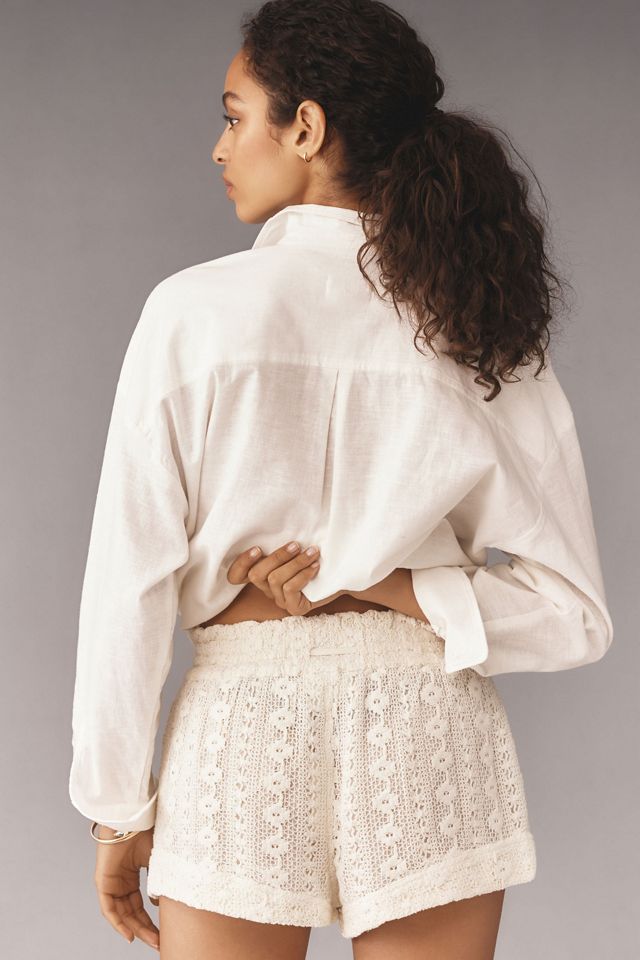 By Anthropologie Lace Tie-Waist Shorts #2