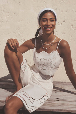 By Anthropologie Cutwork Bermuda Shorts In White