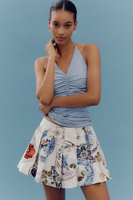 Maeve Printed Pleated Skort