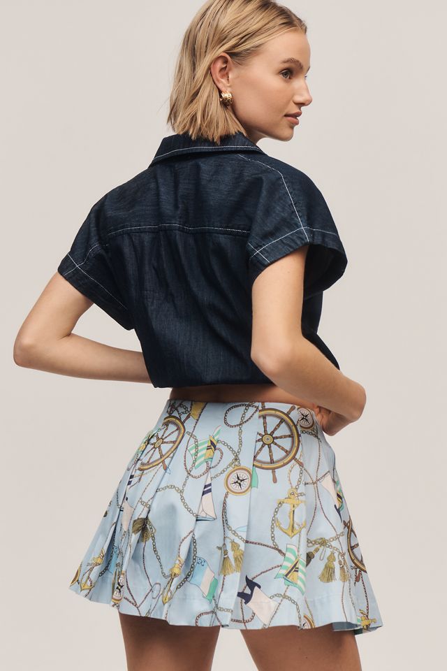 Maeve Kiki Printed Pleated Skort #3